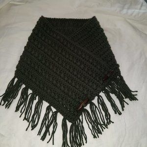 Womens handmade scarf, dark green